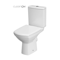 Set vas WC Cersanit, Carina New, compact, Rimless, cu rezervor si capac inclus